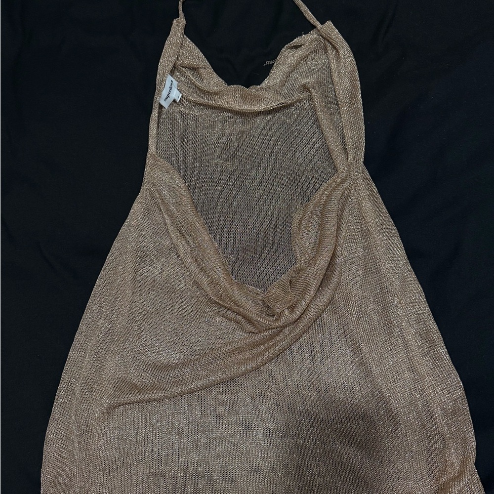 Superdown Metallic Mesh Dress